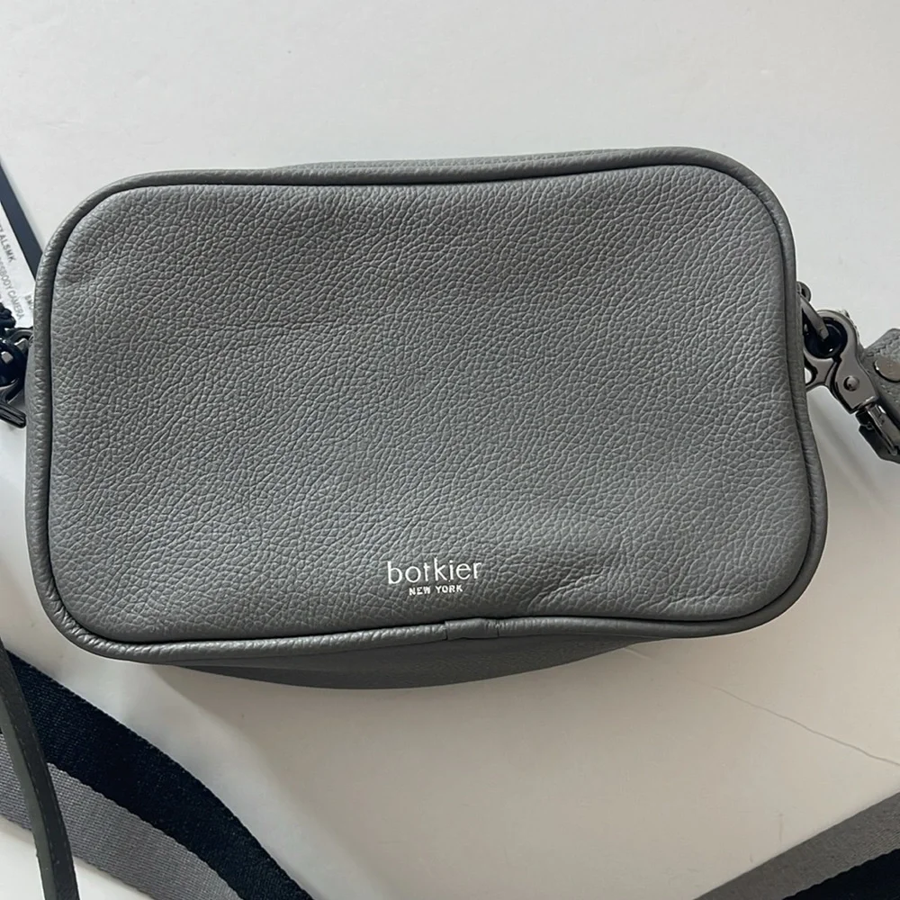 Botkier Valentina Mini Camera Crossbody Bag Leather Smoke Gray